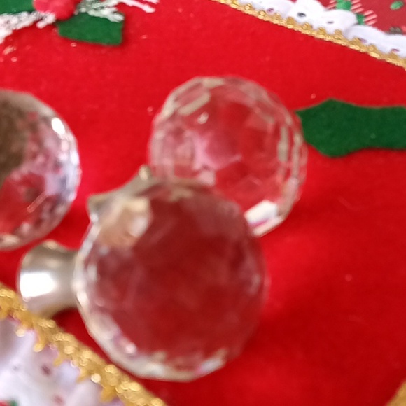 Vintage lead crystal multi faceted brilliant drawer knobs set of 3 in pristine . - Picture 1 of 5